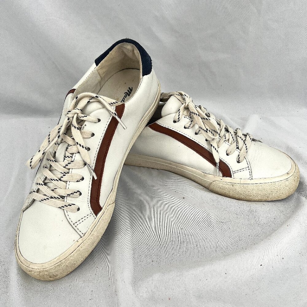 Madewell Sidewalk Low-Top Sneakers in Leather and Suede shoes casual 7.5 white